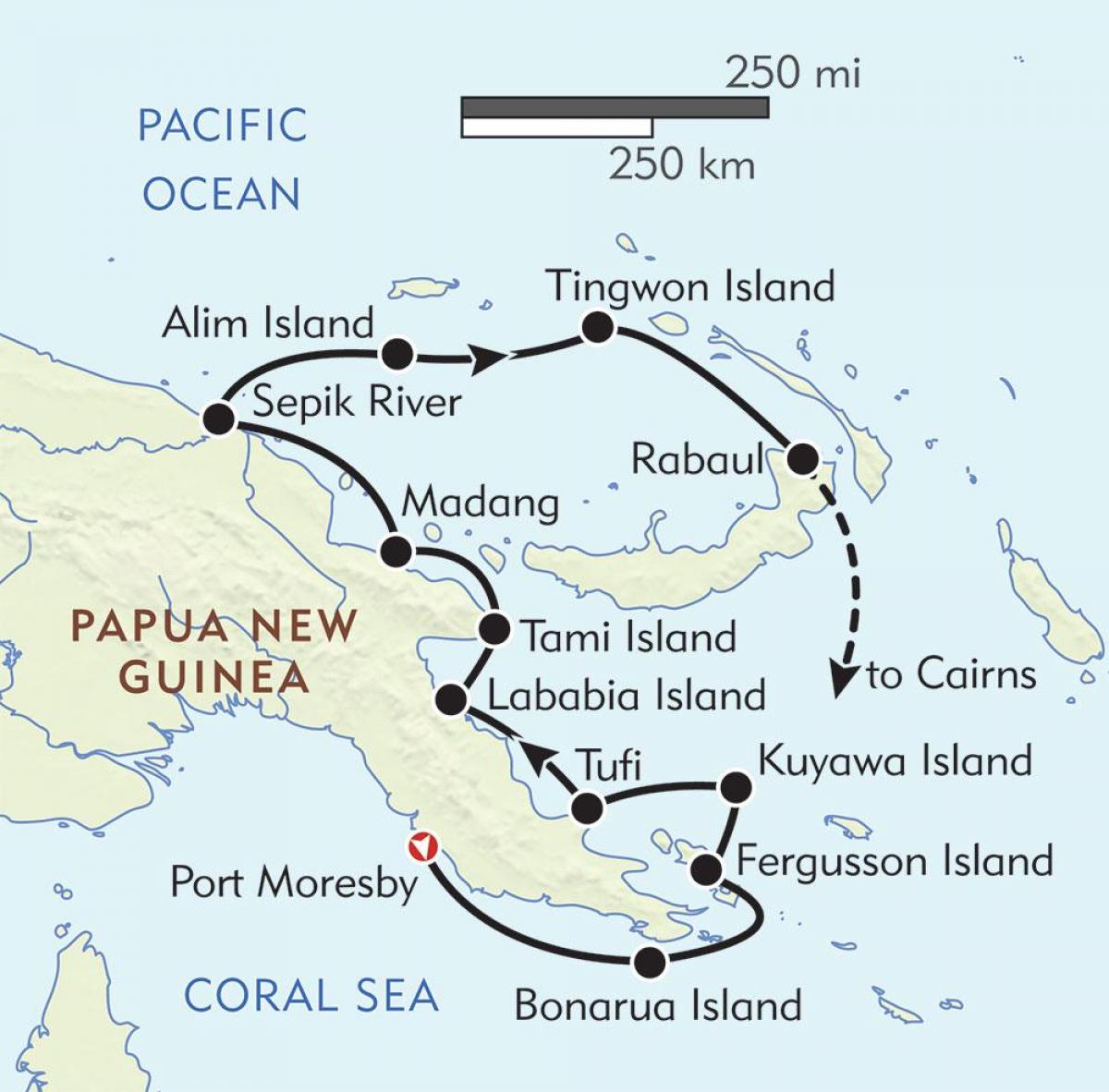 kort af rabaul papúa nýja gínea
